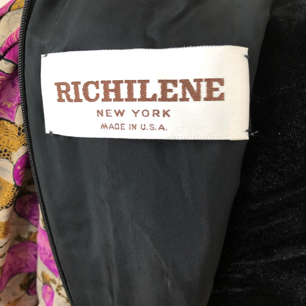 Richilene Dress Midi Puff Sleeves Vintage - Picture 8 of 8